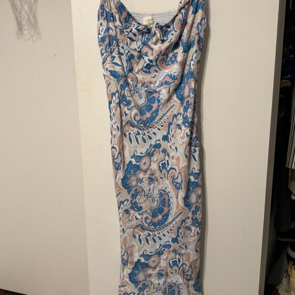 Aritzia/Wilfred Long blue Floral Dress - Picture 2 of 7